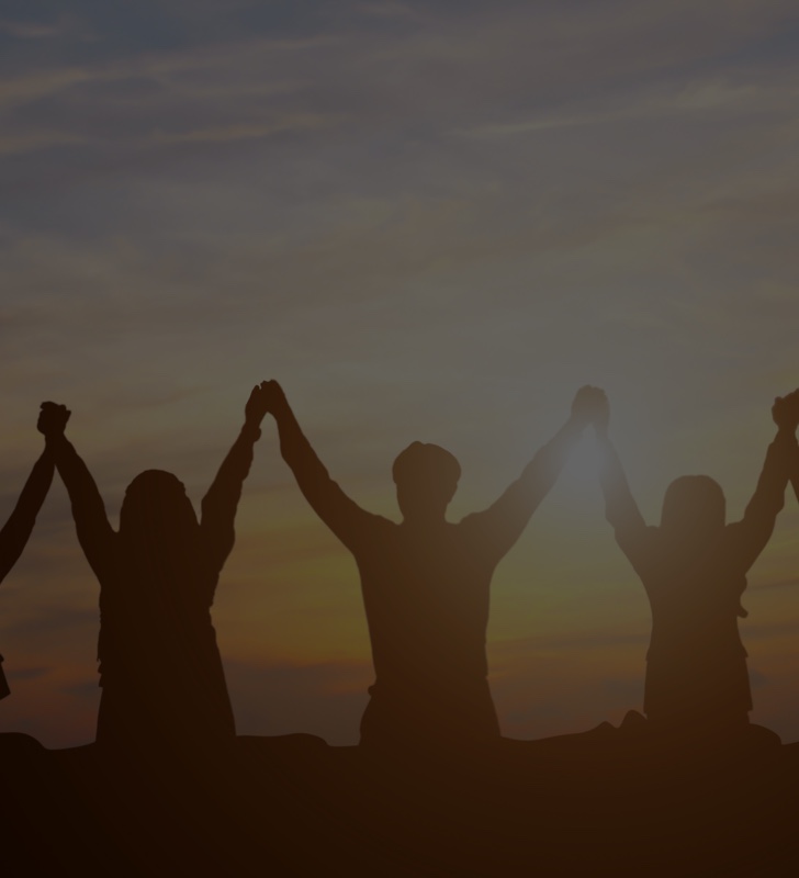 Friends holding hands Mobile image